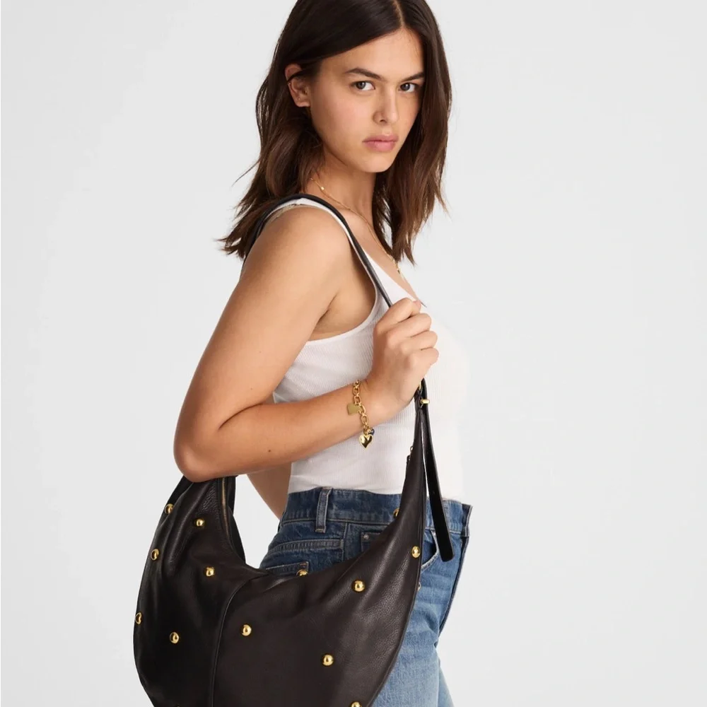 NWT MADEWELL ESSENTIAL CURVE SUEDE SHOULDER/CROSSBODY BAG. Dried acorn - Picture 9 of 9